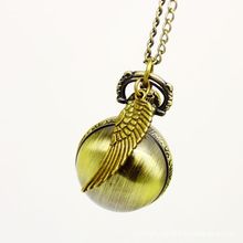 Fashion Woman Lady Wings Harry Potter Antique Steampunk Pocket Watch Relogio De Bolso