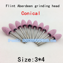 100 unids/bolsa cabeza pulida cónico molienda rueda Flint Aberdeen accesorios para herramientas eléctricas pulido de cerámica de Metal tamaño 3 * 4 mm