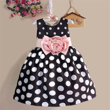 Hot Sale Christmas Super Flower girls dresses for party and wedding Dot print Princess Kids Dress Fashion Children’s Clothing