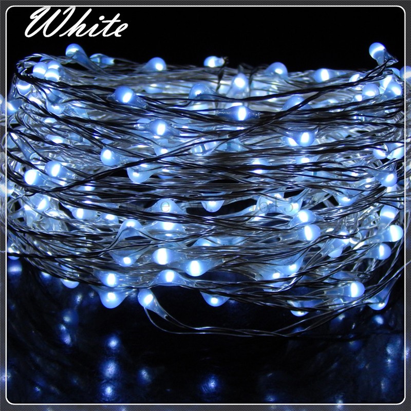 Battery Remote Control 12M Warm White LED String Lights Holiday Silver Lights eBay