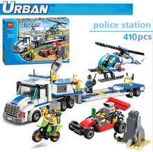 Bela 10420 410pcs Urban City Police Helicopter Fleet Building Block Bricks Toys minifigure blocks set Compatible with Legoe