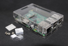 Latest 100% Pi Box ABS Plastic Transparent case for Raspberry Pi model b plus & Raspberry Pi 2 + 3 pcs pure aluminum heat sink