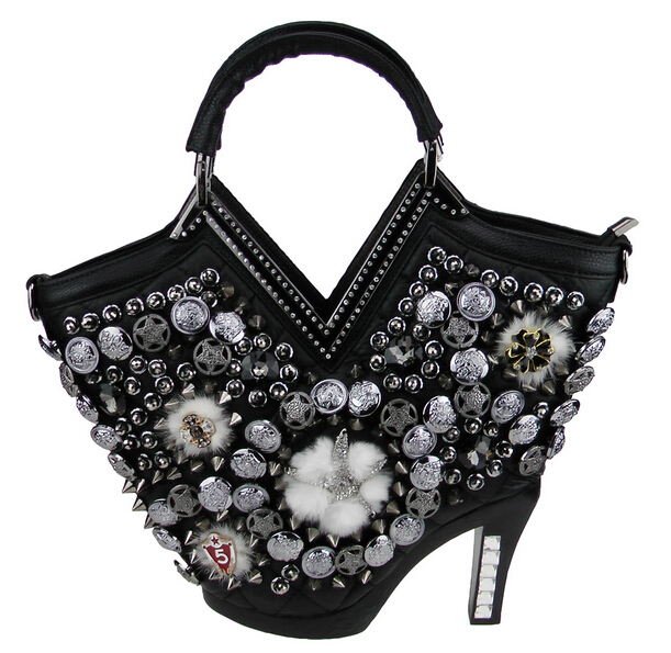 2015 women's fashion handbag new arrival trend personality rivet one shoulder bag cross-body handbag
