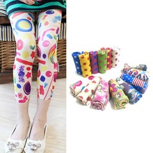 5-12Years Hot Baby Kids Stretch Skinny Leggings Pants Printed Floral Girls Trousers 2016 Free Shipping L4