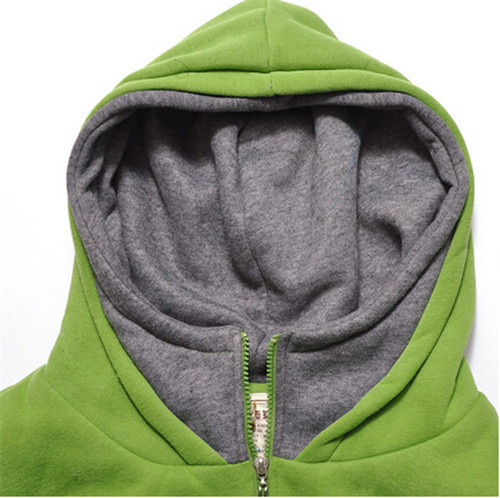 2015 Brand New Solid Sweatshirt Women Slim Moleton Feminino Hooded Hoodies Wild Sport Tracksuits Zipper Cardigans Moletom 4Color (4)