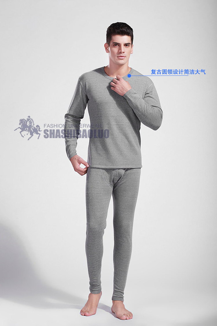 elderly man thermal underwear male plus velvet thickening male set cotton velvet 100 cold proof underwear