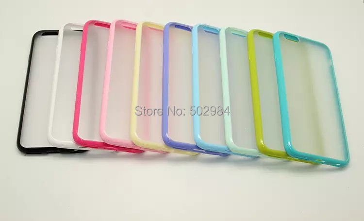 TPU Clear Frosted Matte PC Hard Case For iPhone 6 6G 4.7'' 4 4G 4S 5 5S 5G 5C iphone6 Plastic Slim dual color cell phone cover