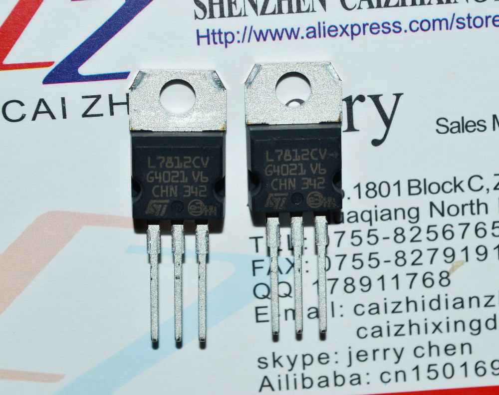 Regolatore Di Tensione L7812CV - 12V Positive Voltage Regulator - Conf Da 10 Pz - TO-220