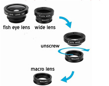 Universal Clip 3 in 1 Fish Eye Wide Angle Macro Fisheye Mobile Phone Lens For iPhone