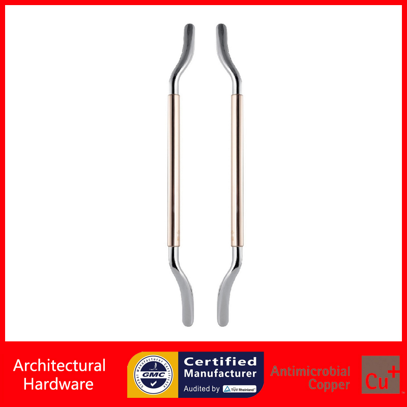Antimicrobial Copper Cu+ Entrance Door Handle PA-349-32*770mm Architecture Door Pull Handles For Glass/Wooden/Frame Doors