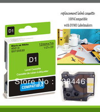 12mmX7m 12mm label black on white tape 45013 compatible d1 label tapes with dymo d1 label printer