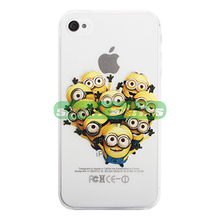 Fashion Grind Arenaceous Hard Cases For iPhone 4 4S Shell The Simpsons Minions Hands Grasp the