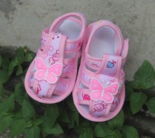 Toddler shoes skid-proof Baby shoes Pink butterfly sandal
