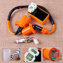 Racing Ignition Coil + Orange 6 Pin CDI Box + Spark Plug Fit for GY6 50cc 70cc 90cc 125cc 150cc Scooter ATV Go Kart Moped QMI157