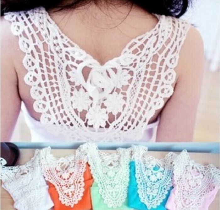 EMS-DHL-Free-Shipping-Lace-Vest-Sleeveless-T-Shirt-Girls-crochet-lace-tops-fashion-back-hollow