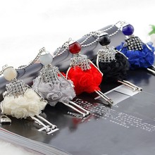 Europe long sweater chain Lace Skirt Girl Doll small woman fluffy rhinestone necklace wholesale pearl inlay