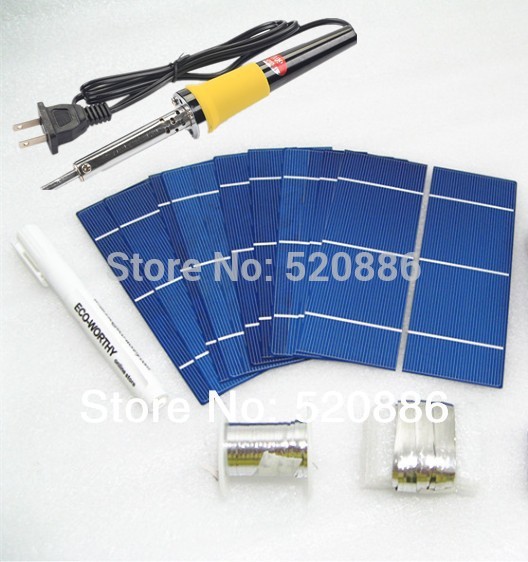 Solar Sells 2 X 6 40pcs Flux Tab Wire Bus Wire Soldering Gun Solar cell 12V Battery Charger Free Shipping with CE Certificate