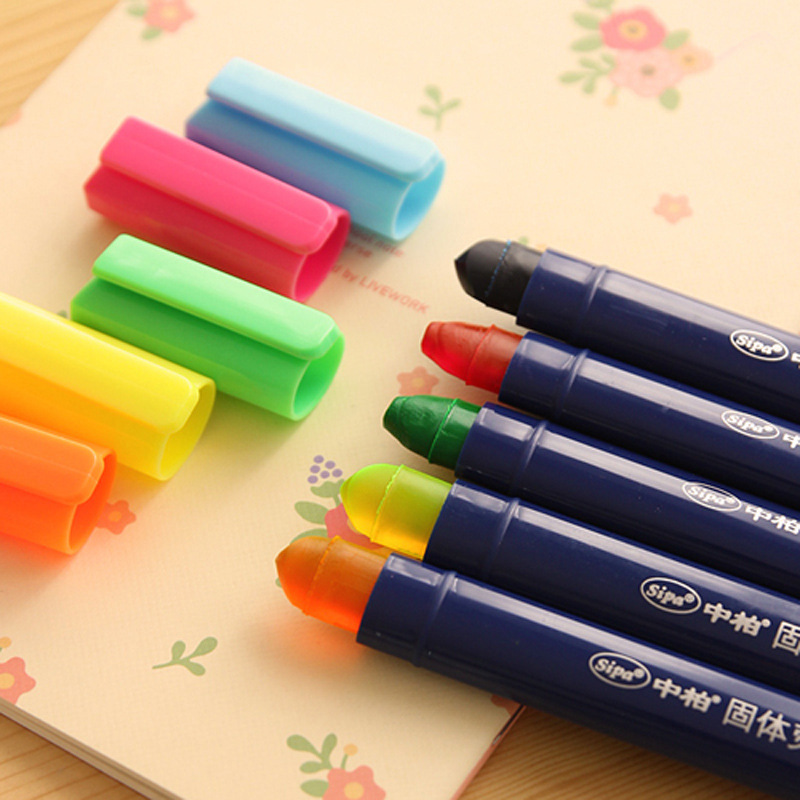 5pcs/lot Cute Crayon Highlighter marker pen for reading book estojo Kawaii stationery office