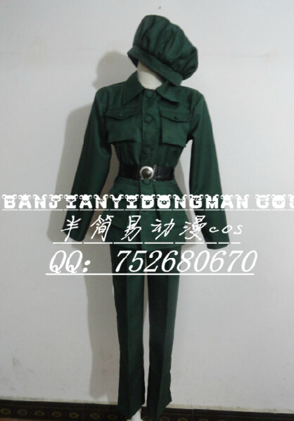 New Anime APH Axis Powers Hetalia Hungary Military Uniform Cosplay Costume