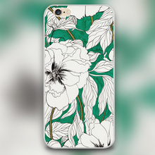 GREEN PEONIES Design case cover cell mobile phone cases for Apple iphone 4 4s 5 5c 5s 6 6s 6plus hard shell