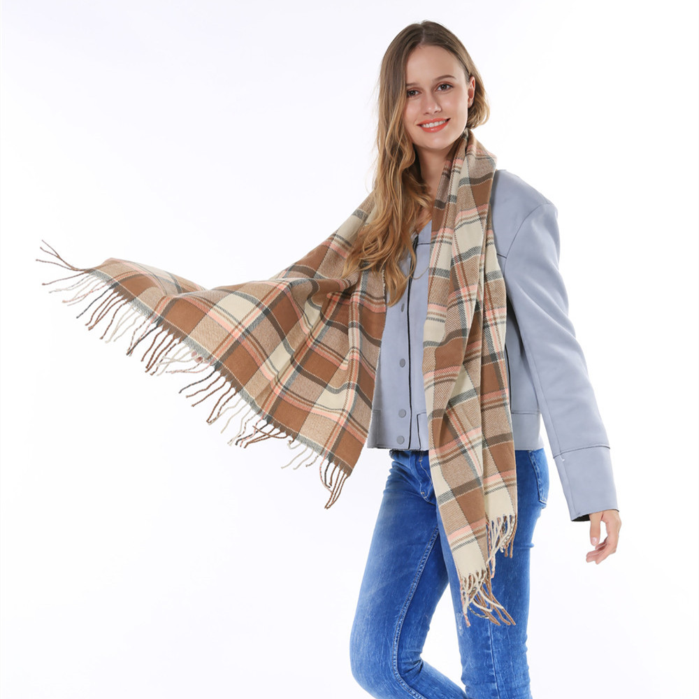 2015 Hot Sale Brand Women Winter Thick font b Tartan b font Pashmina Scarf Big Blanket