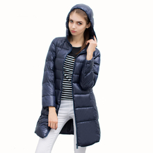 New Duck Down Women Winter Hooded Premium Down Ultra Light Down Coat Jacket Long Jacket Plus