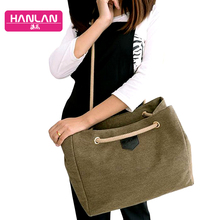 2016 New Women Large Capacity Handbags Fashion Simple Casual Canvas Package Ladies Shoulder Bag Lady Big