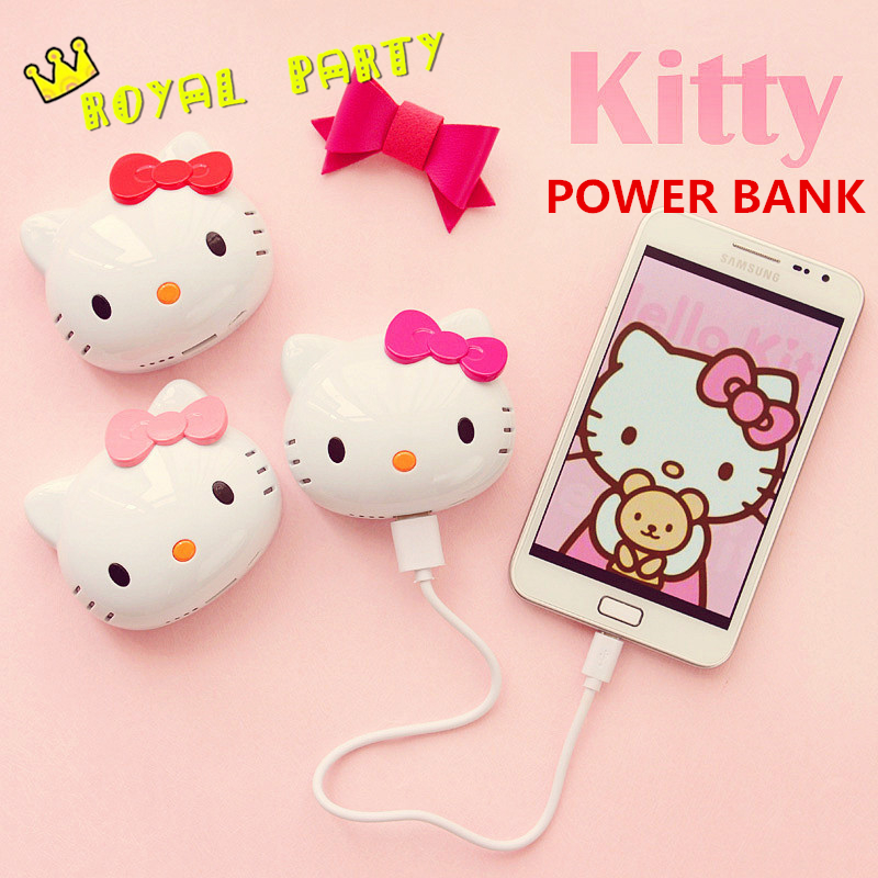 New Fashion Hello kitty Cartoon cute 6500mAh Power Bank External Universal Battery Charger Powerbank For Iphone