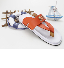 2015 New fashion brand men sandy beach genuine leather shoes male casual flip flops surf swim