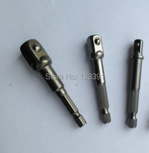 Nueva llegada 3 pcc 1/4 ” / 6.35 mm cambio rápido to1 / 4 “, 3/8 “, 1/2 ” Hex Shank Drill energía tuerca Socket Bit Driver adaptador barra de extensión
