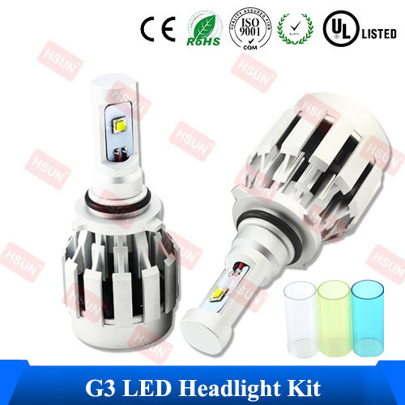 Фотография Free Shipping 2 PCS Led Car Head Light H7 H8 H9 H11 9005 9006 6000K White Color With Led Fan And Ballast In One Of Led Auto Lamp