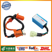 GY6 High performance ignition coil + 6 pin CDI box for 4 stroke 50cc 125cc 150cc engine type chinese moped scooters