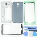 Original Full Housing For Samsung Galaxy S5 Middle Frame Bezel Front Glass Lens Adhesive Chassis for