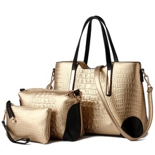 2016 women handbags leather handbag Sac A Main ladies Brand Designer Shoulder Bag handbags+women Messenger Bag+Purse Tote 3 Sets