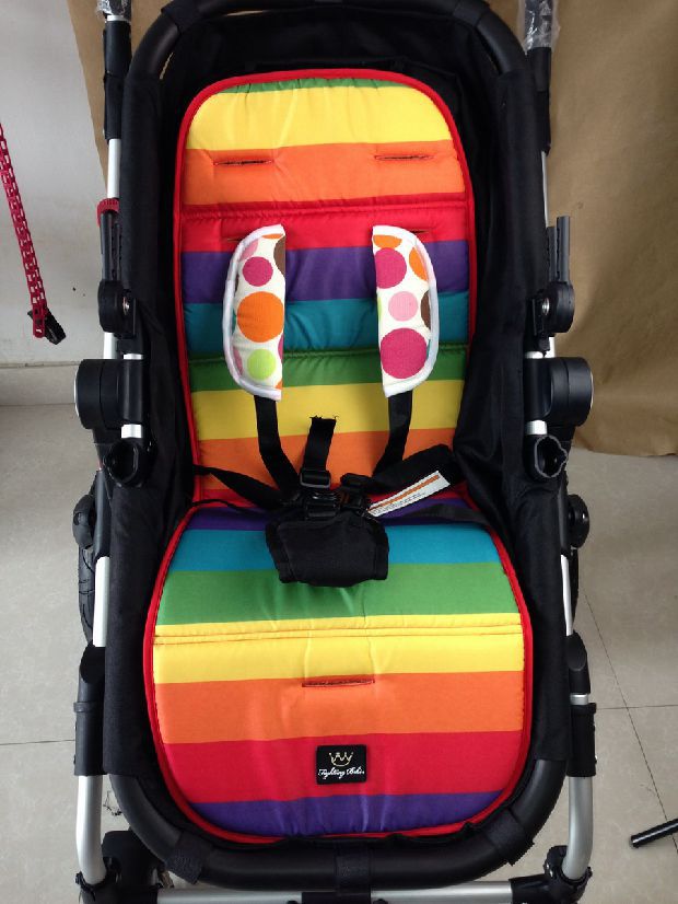 Baby Stroller Mat Waterproof Rainbow Stroller Pad Child Carriage Car Umbrella Cart Seat Cushion BB Car Thermal Thicken Pad
