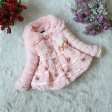 2015 Girls clothes coat clothing with bow Autumn Winter wear Clothes baby Children outerwear dress jacket