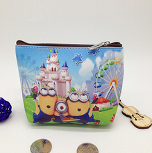 Leather Women Wallets PU Coin Purses Holder Despicable Me Minions Coins Pouch Small Bags For Kids