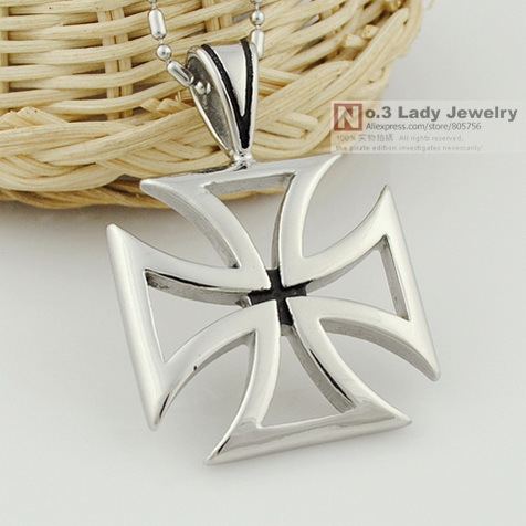 2015 New Mens Stainless Steel Hollow Cross Pendant Necklace Jewelry ROCK PUNK BIKER Wholesale Free shipping
