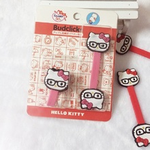 Red &pink cat cartoon Cord Holder Cable Organizer Winder Clip Headphone Earphone Wrap with retail package