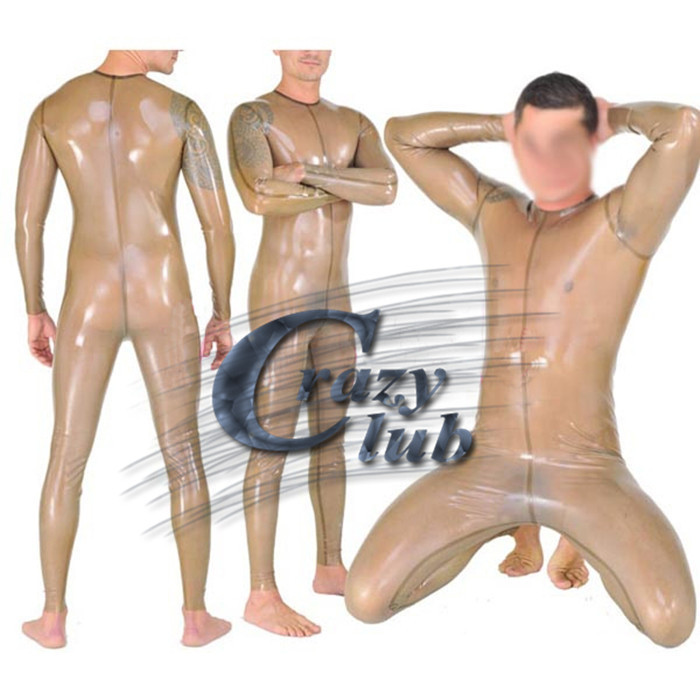 Crazy club_Latex Fetish sexy transparent latex catsuits for man fetish rubber erotic costumes bodysuit large size Sale on line