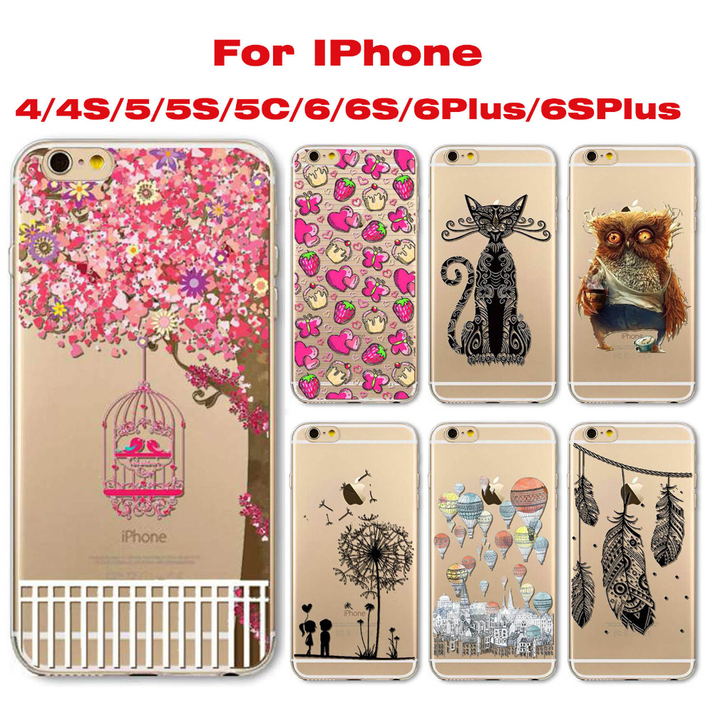 For iphone 4 4s 5 5s 5c 6 6s 6plus 6splus Phone Case Flexible Super Slim