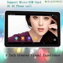 Support Micro SIM card 2G 3G Phone Call 9 Inch Quad Core 2GB RAM and 8GB ROM Tablets Pc  Dual Camera  FM WIFI  OTG FM Tab pc