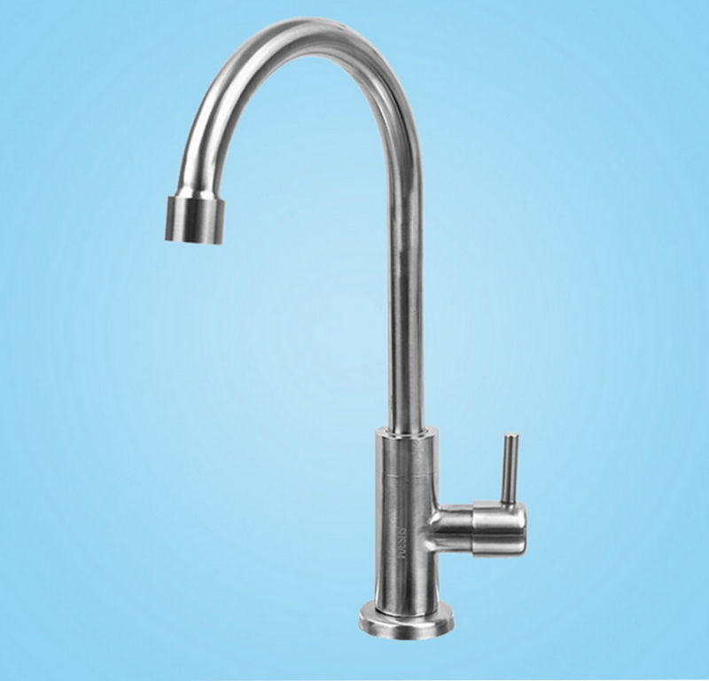 kitchen water faucet lead free sus304 brushed nickel kitchen faucet single cold kitchen water faucet lead free sus304 brushed nickel kitchen faucet single cold