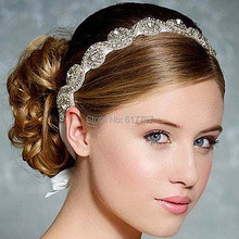 New Design European CZ Rhinestone Crystal Beads Bridal Headband Wedding Hair Accessories Hair Jewelry