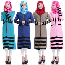 2015 fashion Islamism girl’s top casual chiffon shirt long sleeve blouses tops plus size for muslim women zipper clothing