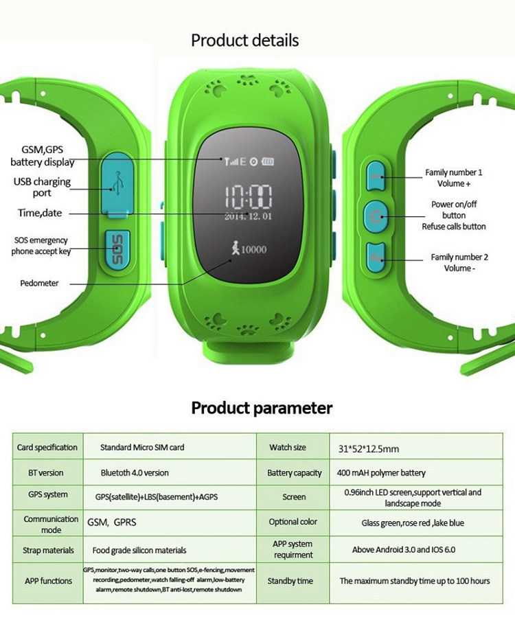       W5 GSM GPRS GPS   - Smartwatch   iOS