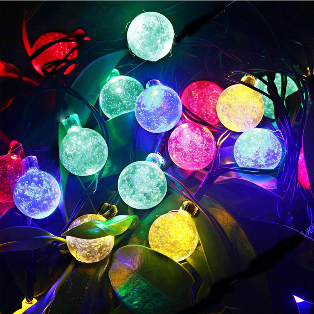 Tanbaby 6M 30Led Crystal ball String light Solar decoration lights waterproof outdoor garden Tree fairy lighting White RGB Tanbaby 6M 30Led Crystal ball String light Solar decoration lights waterproof outdoor garden Tree fairy lighting White RGB