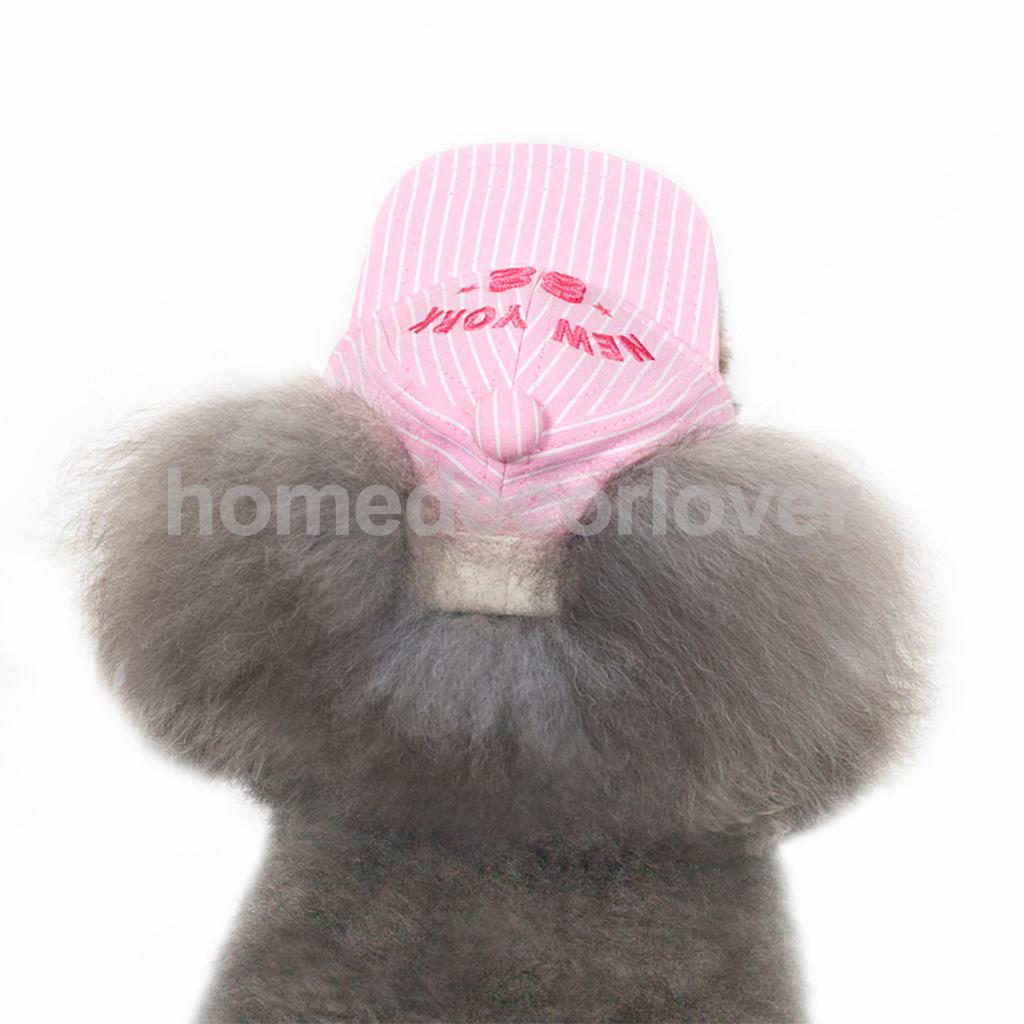 Striped Baseball Cap Sunbonnet Sport Hat With Ear Hat for Pet Small Dog Dog Outdoor Size S M L Pick