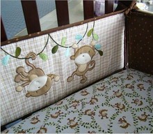 Мальчик комикс хлопок 4 штук младенцы детская кроватка кровать вокруг бампер для 130 * 70 футляр — обезьяна круг