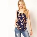 Newest Women S Spring And Summer Chiffon Tops Butterfly Print Chiffon Shirt Sweet Girls Vestido Plus